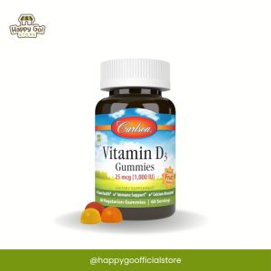 Carlson Vitamin D3 Gummies 25 mcg (1,000 IU) – 60 Vegetarian Gummies