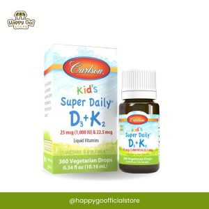 Carlson Kid’s Super Daily D₃ + K₂ 25 mcg (1,000 IU) 10.16 ml – 360 Tetes Vegetarian