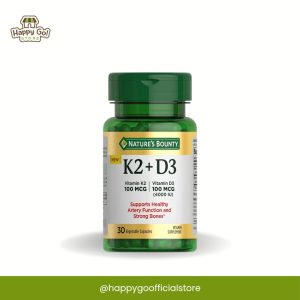 Nature’s Bounty K2 + D3 – 100 mcg 30 Vegetable Capsules