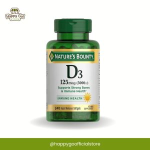 Nature’s Bounty Vit D3 – 5000 IU (125 mcg) 240Softgels